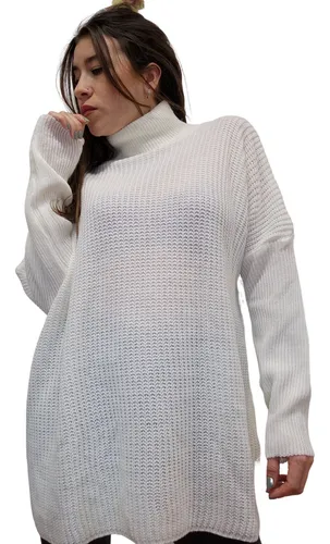 Sweater largo mujer lana hotsell