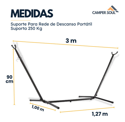 Suporte Rede Descanso Dormir Ar Livre Portatil Suport 250 Kg
