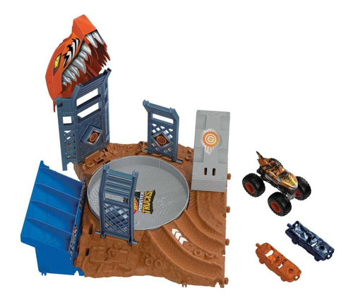 Pista De Juguete Hot Wheels Arena De Demolición Tiger Shark