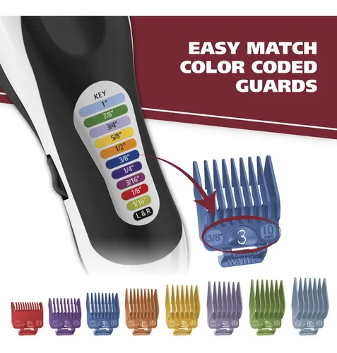 Clipper Corta Pelo Wahl Color Profesional Plus Motor Power Drive 20 Piezas Estuche Blanca 110v