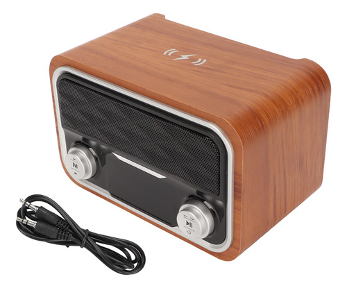 Altavoz Bluetooth Retro, Radio Fm, Función De Reloj, Entrada