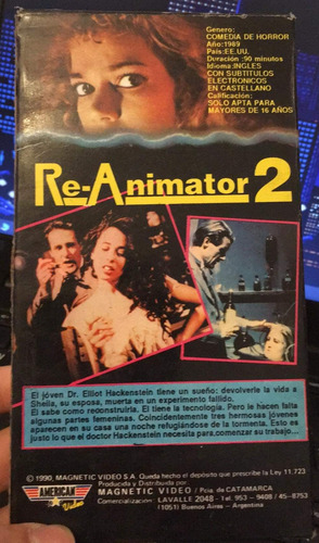 Reanimator 2 Vhs Terror (Usado)