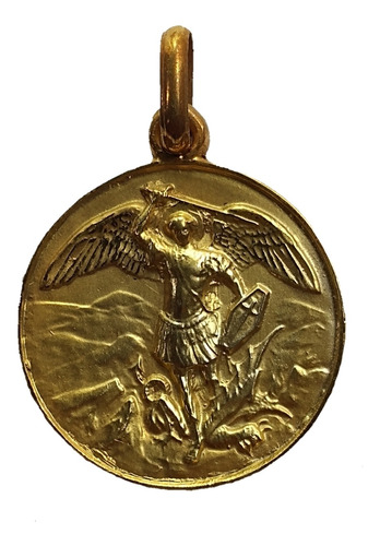 Medalla Oro 10k San Miguel Arcángel #331 Bautizo Comunión