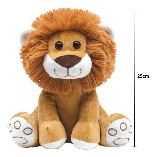 Pelúcia Grande Leãozinho 25cm Infantil Poliéster Buba Baby