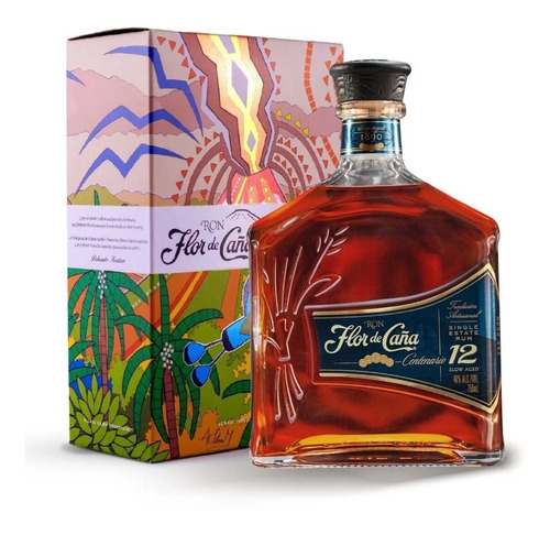 Ron Flor De Caña 12 Años 750ml. Con Estuche