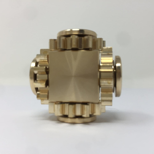 Coolct Pure Brass Magic Cube Gears Linkage Fidget Spinner Ge