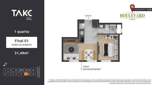 Imagem 11 de 19 de Apartamento No Take Urban Habitat, Com 1 Dormitório À Venda Por R$ 217.900 - Centro - Curitiba/pr - Ap0370