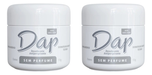 Desodorante Dap Creme Pote Sem Perfume 55g - Kit C/ 2un