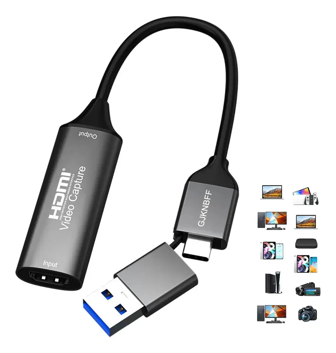 Tarjeta de Captura de Vídeo 2 en 1 Hdmi Usb A Y Tipo-c 4k GJKNBFF Capturadora , Para Pc Y Consolas Transmisión Y Grabación