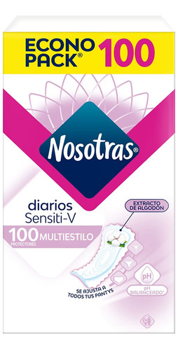 Protectores Nosotras Sensitive Multiestilo X 100und