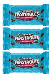 Pack 3 Mr Beast Feastables Chocolate Con Leche 35 Gr