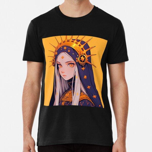 Remera Hermosa Chica Anime Con Velo Morado Y Amarillo Algodo