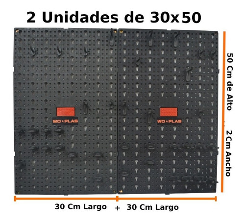 Porta Herramientas Tablero Facil 40 Soportes 60 X 50 Woplas