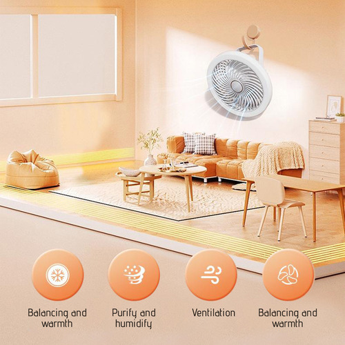 Ventilador De Techo Con Luces Cerradas, Luz Baja, Recargable