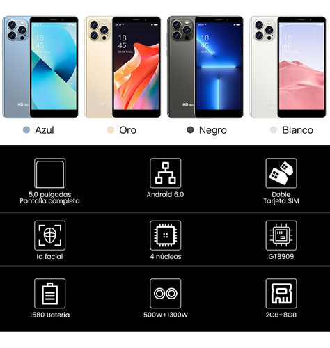 Imagen 10 de 10 de Smartphone Android I13 Pro Max 5.0 Pulgadas Ram2gb Rom8gb 4g