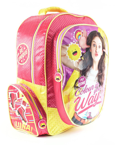 Mochila Espalda Grande 17 PuLG. Disney Soy Luna Color Fucsia/Amarillo