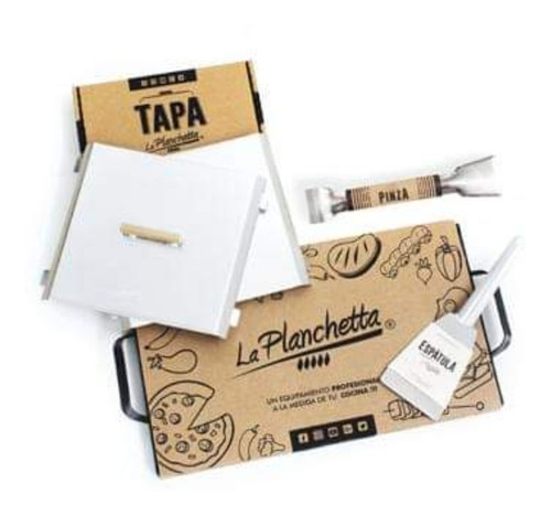 La Planchetta+tapas+espatula+pinza+bolsa De Tela