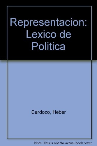 Representacion, Lexico De Politica, De Bruno Accarino. Editorial Nueva Vision Bs.as, Edición 1 En Español