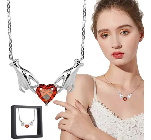 Corazón Con Collar De Cristal Austriaco, Guardián Del Amor