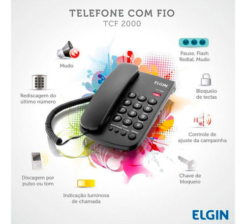 Telefone Elgin - Tcf2000 Preto