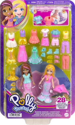 Muñeca Polly Pocket Pack De Moda Sirena Brillante - Mattel