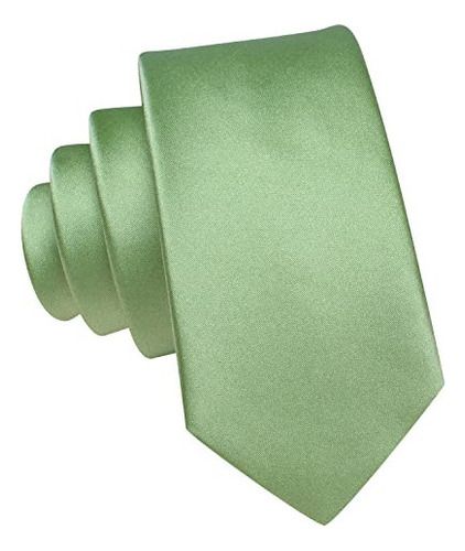 Hi-tie Corbata Verde Salvia Para Padre E Hijo, Corbata De Se