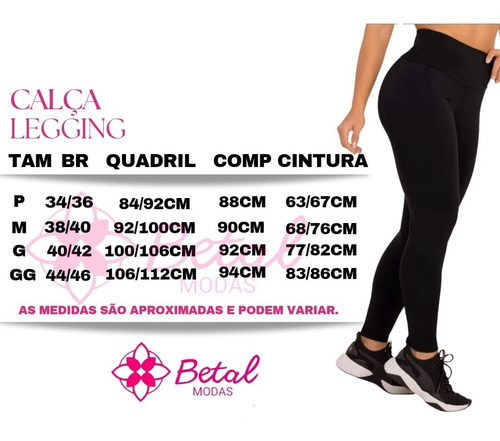 Kit 3 Legging Suplex Feminina Moda Fitness Academia Promoção