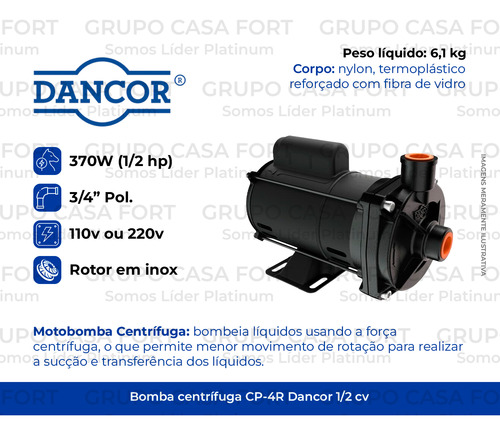 Bomba Centrifuga Dancor Cp-4r 1/2 Monofasico Bivolt