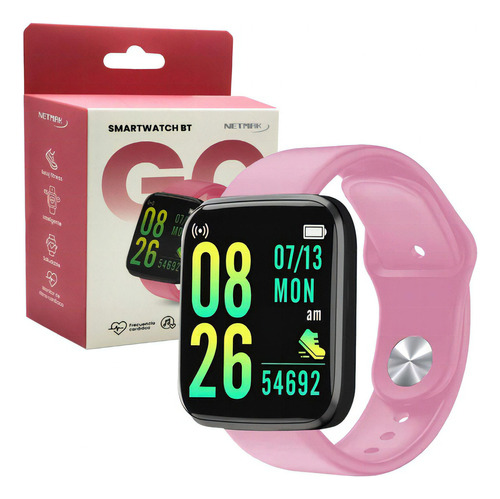 Smartwatch Reloj Inteligente Hombre Mujer Android Ios E Band Premium Relojes Unisex Diseño De La Malla Rosa