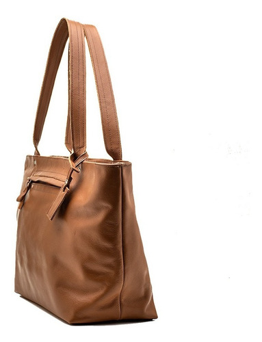 Bolsa Shopping Grande Triangular Couro Legitimo Caramelo Cor Marrom