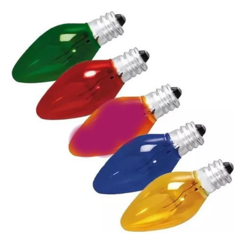 Pack 5 Foco Vela 7w 127v E17 Colores