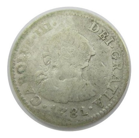 Moneda 1/2 Medio Real 1781 Carolus Iii Plata