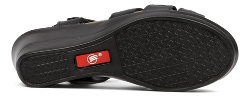 Sandalia Casuales Mujer Piel Negro Piel Punto Alto Z22 Gnv®