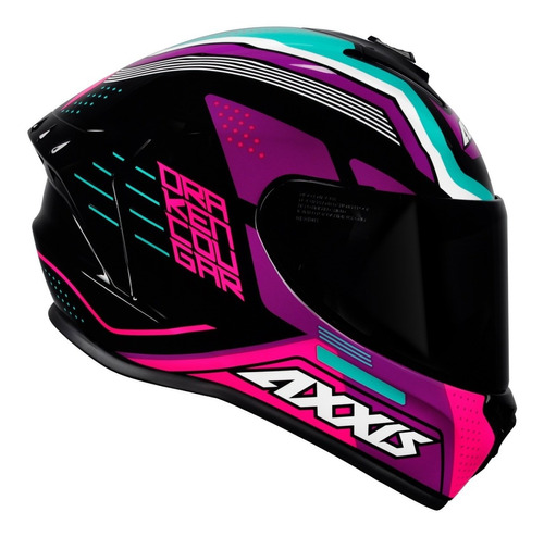 Capacete Axxis Draken Cougar Gloss Pink Feminino/ Masculino Cor Roxo/Rosa Tamanho do capacete 54 / XS