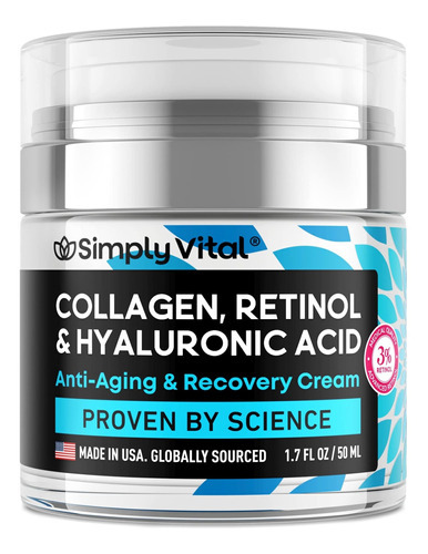 Crema Hidratante Facial De Colgeno Con Retinol Y Cido Hialur