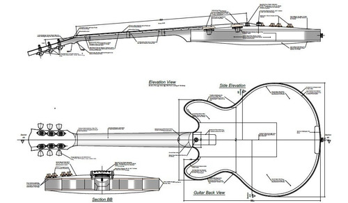 Plano Guitarra Gibson 335 Documento .pdf Envío Gratis¡¡