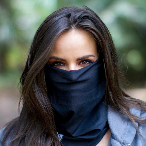 Bandana Balaclava Face Shield Sa - Preta Tática Cor Preto
