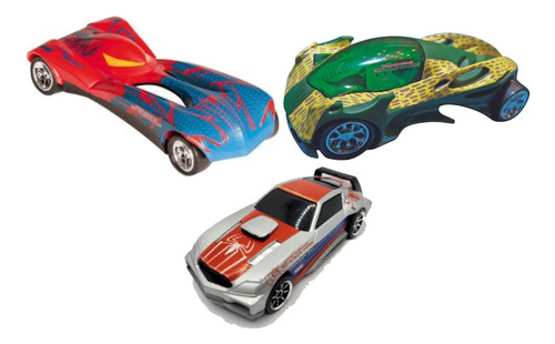 Paquete 3 Carros Carritos Juguete Majorette Spider-man 1:64