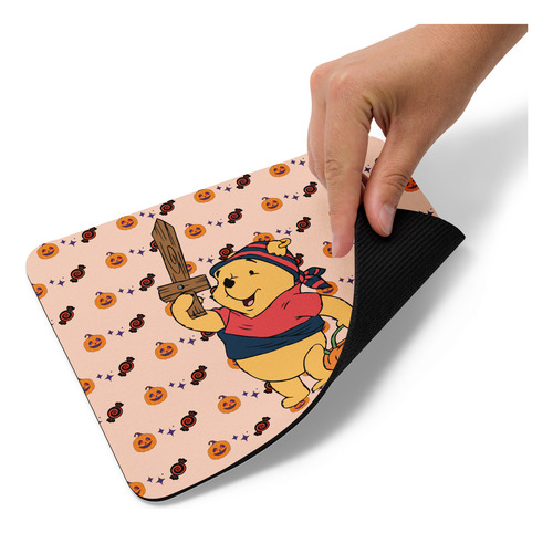 Mouse Pad Svart Diseño Winnie Pooh Pirata Halloween