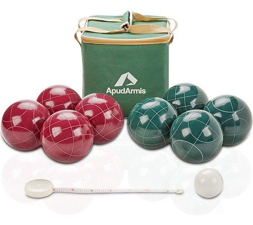 Juego De Bolas Para Bocce Apudarmis, 107mm, Rojo Y Verde