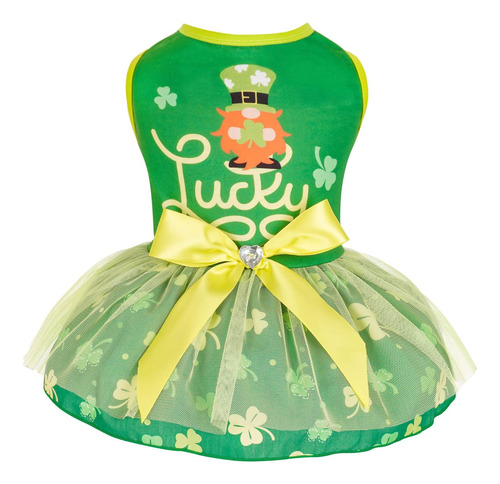 Cyeollo Vestido Para Perro Del Día De San Patricio, Falda De