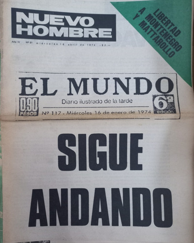 Nuevo Hombre Revista/ 18 Abril 1974/ De Colección/ Buen Est