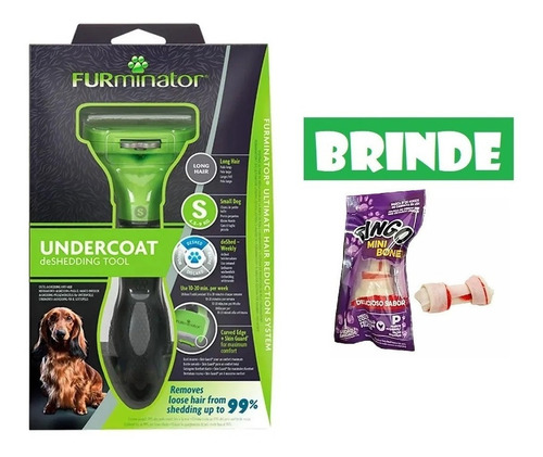 Imagem 1 de 6 de Escova Tira Pelo Furminator Cães Pelo Longo Porte Pequeno