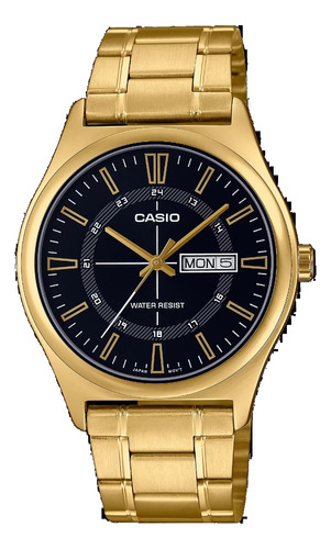 Reloj Casio Hombre Dorado Mtp-v006g-1c Analogo Acero Inox