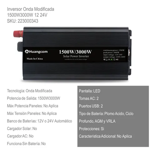Convertidor De 12 Volt A 220 Inversor Huangcom Prm
