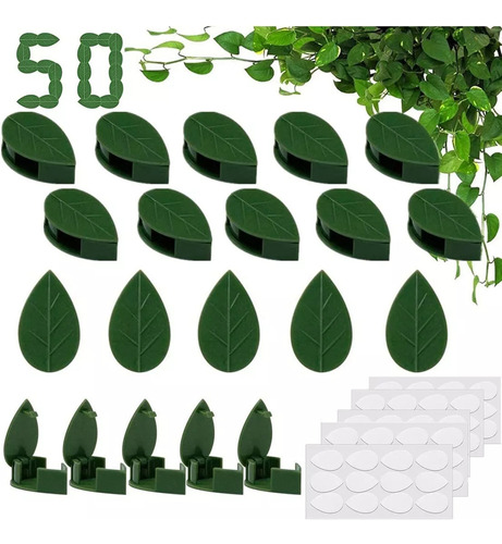 50 Clips De Pared For Plantas Trepadoras, Diseño De Hojas