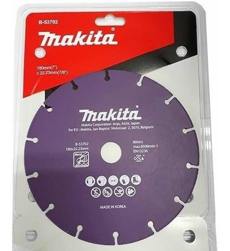 Disco Diamantado Makita B-53702 180mm Para Cortar Metal Mkb