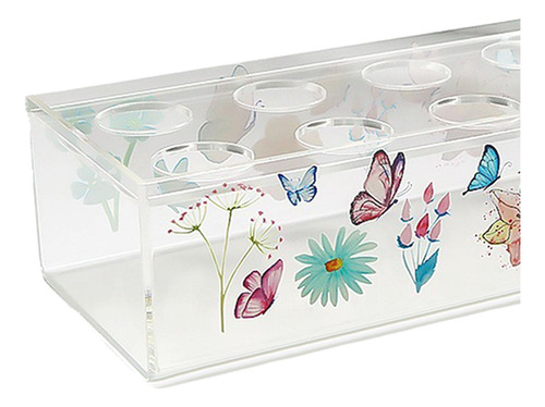 Rectángulo Florero Arreglo Floral Acrílico Transparente