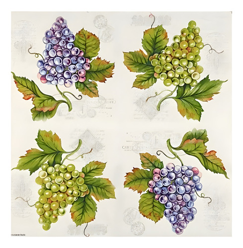 20 Guardanapos Para Decoupage Ambiente Grape Vine