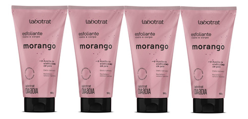 Esfoliante Morango 150g Dia A Dia Labotrat 4 Unidades